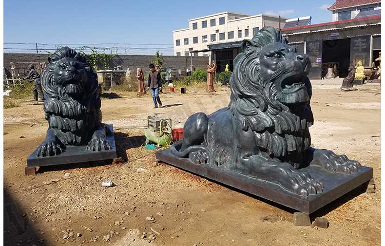 銅雕塑廠家，歐式銅獅子，匯豐銀行銅獅子