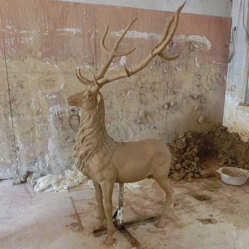 銅鹿泥模，麋鹿泥模，青銅鹿雕塑，銅鹿擺件4.jpg